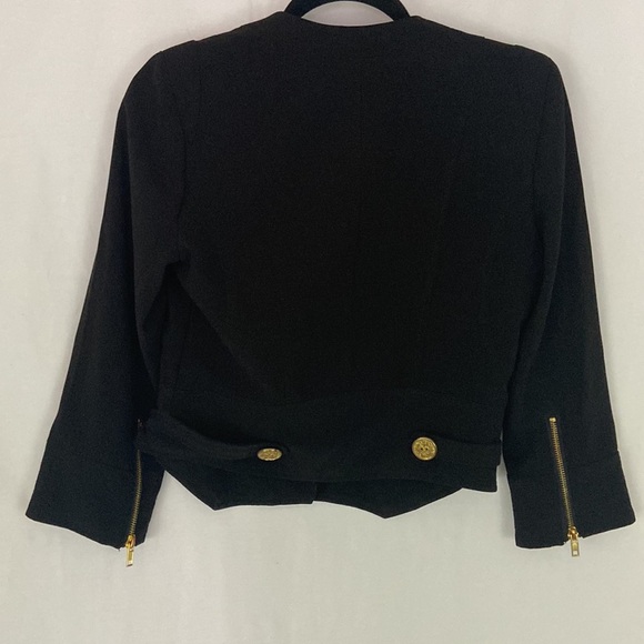 XOXO Black Jacket With Leopard Lining Size M - Picture 4 of 9